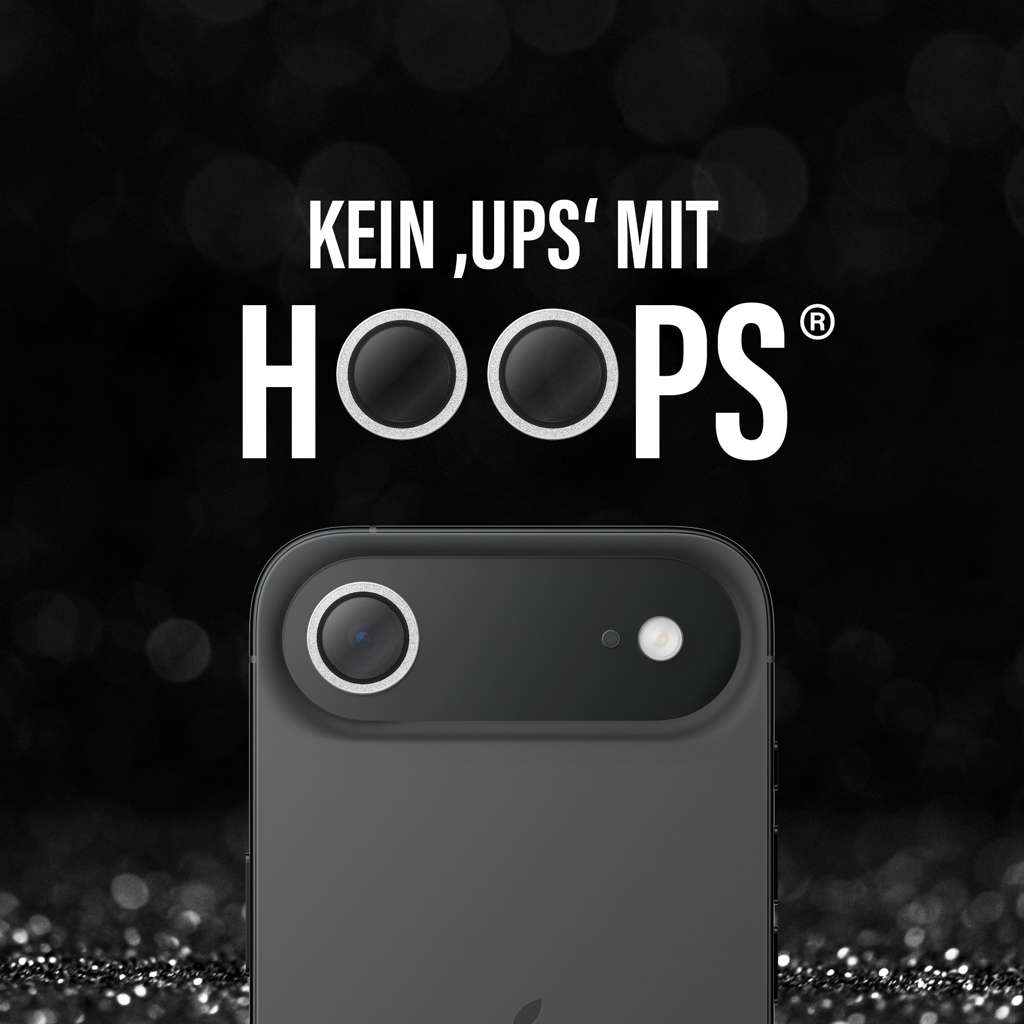 PanzerGlass® Hoops® Kameraschutz Glitter Silber iPhone Air